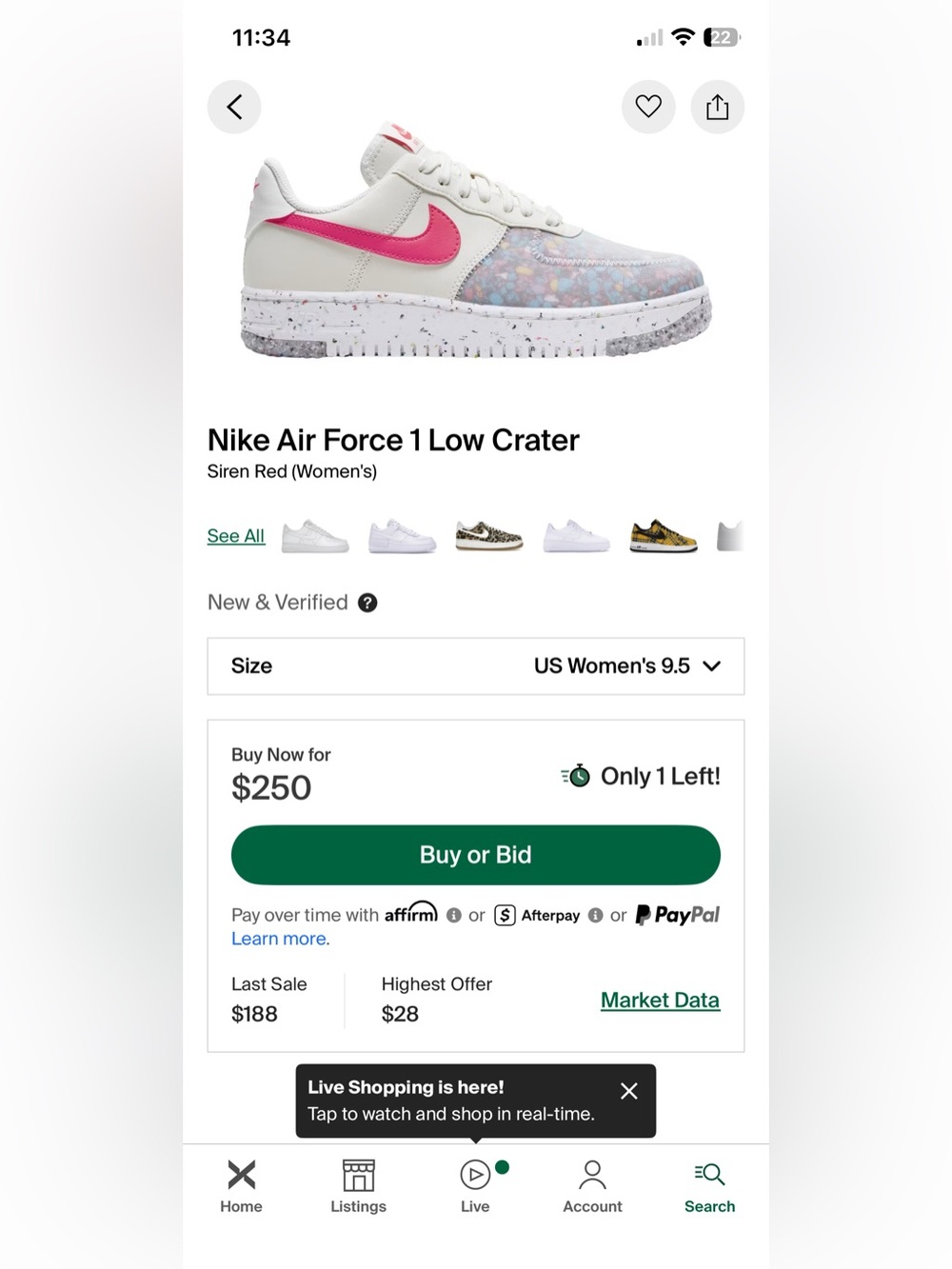 Nike Air Force 1 Low Crater
Siren Red (Women's)
9.5W - Picture 14 of 14